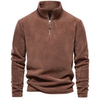 Men's Quarter-Zip Pullover Sweatshirt – Long Sleeve Mock Neck Jumper Top