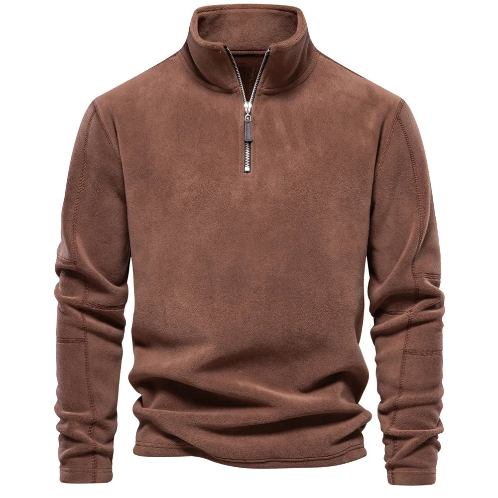 Men's Quarter-Zip Pullover Sweatshirt – Long Sleeve Mock Neck Jumper Top