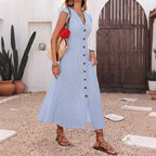 Women's Button Front Flutter Sleeve Dress