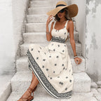 Women's Strap Neck Flare Long Dress