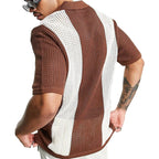Men's Open Weave Knit Polo Shirt