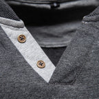 Men's Classic Long Sleeve V Neck Pullover Shirt with Buttons