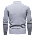 Men's Knitted Quarter Zip Jumper – High Neck Long Sleeve Pullover