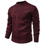 Men's Patterned Knit Sweater Crewneck Pullover Heritage Preppy Staple