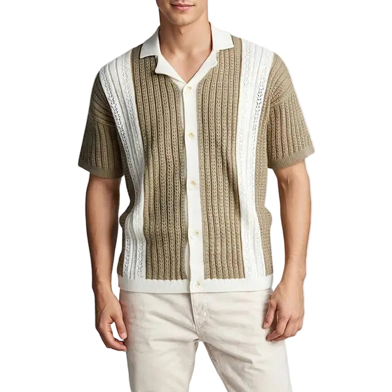 Men’s Collared Knit Shirt Short Sleeve
