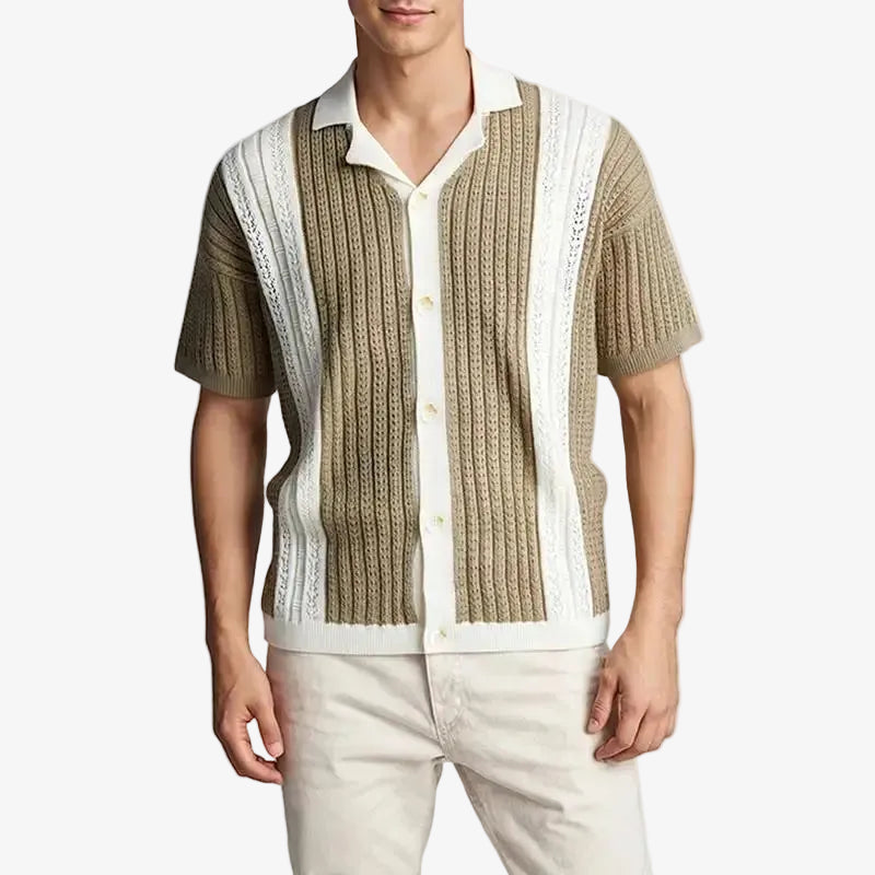 Men’s Collared Knit Shirt Short Sleeve Main image