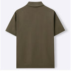 Zip Polo Shirt Men Short Sleeve