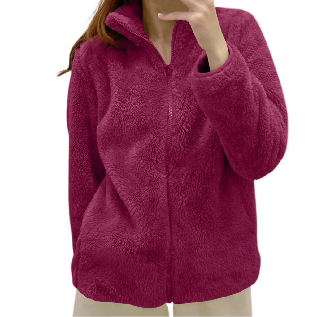 Women's Fleece Quarter Zip Pullover – Long Sleeve High Neck Sweatshirt
