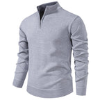 Men's Knitted Quarter Zip Jumper – High Neck Long Sleeve Pullover