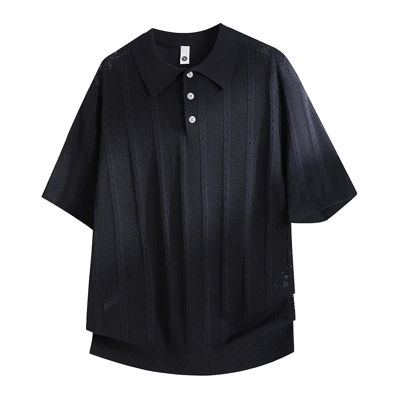 Men's Eyelet Polo Shirt Short Sleeve