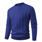 Men's Patterned Crewneck Sweater Long Sleeve Ribbed Hem