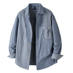 Men's Striped Chest Pocket Shirt Top