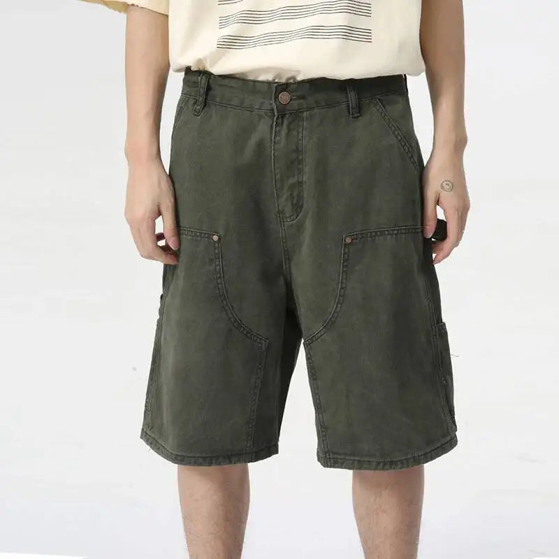 Men's Relaxed Fit Carpenter Pocket Denim Shorts