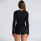 Women's Square Neck Long Sleeve Two Piece Set