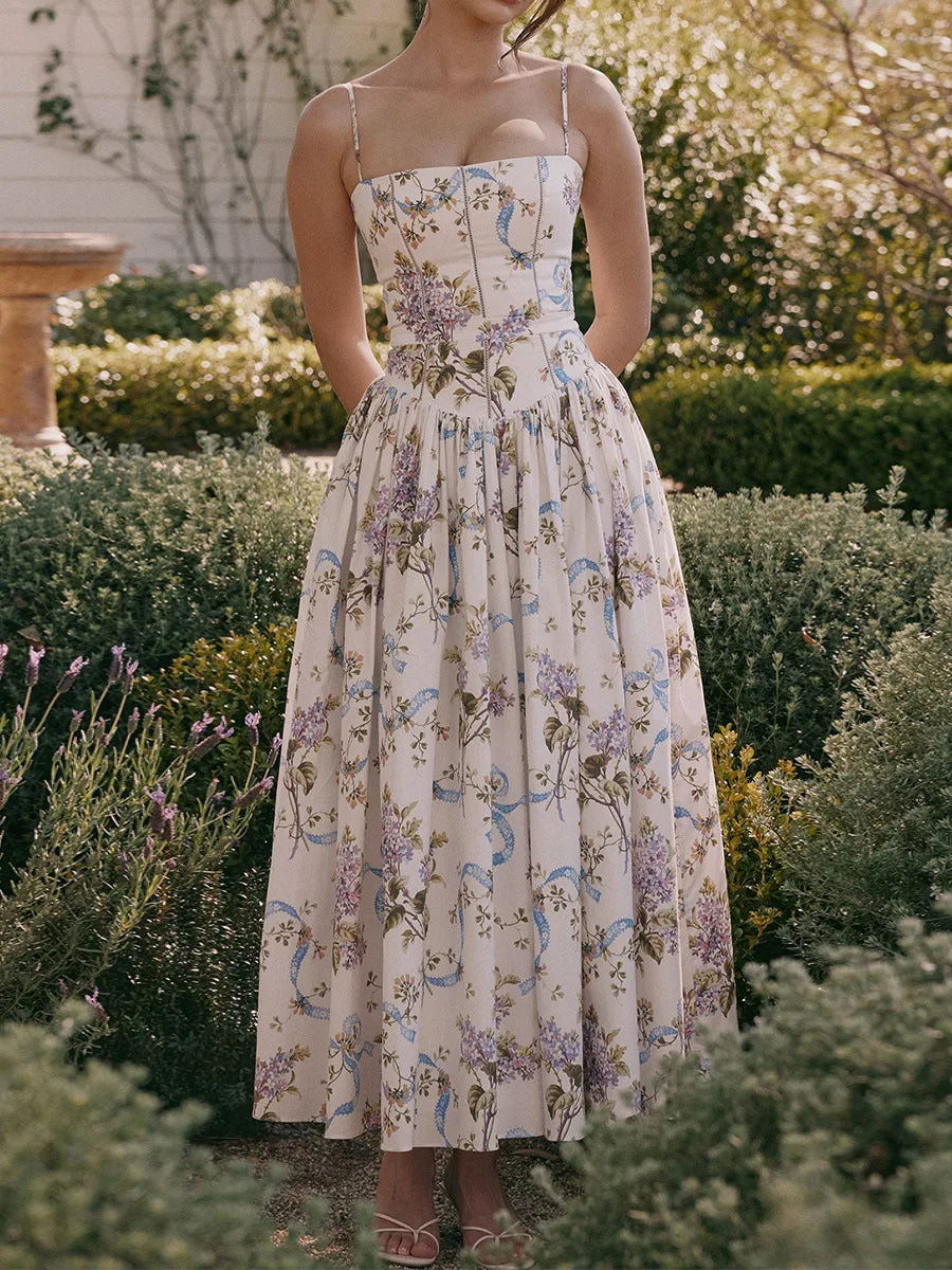 Women's Smocked Bodice Floral Dress