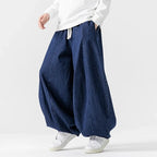 Men's Relaxed Drawstring Denim Trousers