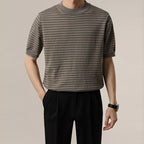 Mens Crew Neck Striped T Shirt