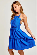 Sleeveless Halter Swing Mini Dress