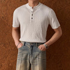 Men’s Textured Short Sleeve Henley Top