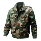 Men's Military Style Field Jacket – Long Sleeve Utility Coat with Multiple Pockets