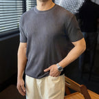 Crew Neck Textured Tee Shirt For Men