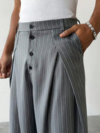 Men's Pinstripe Wide Leg Pants