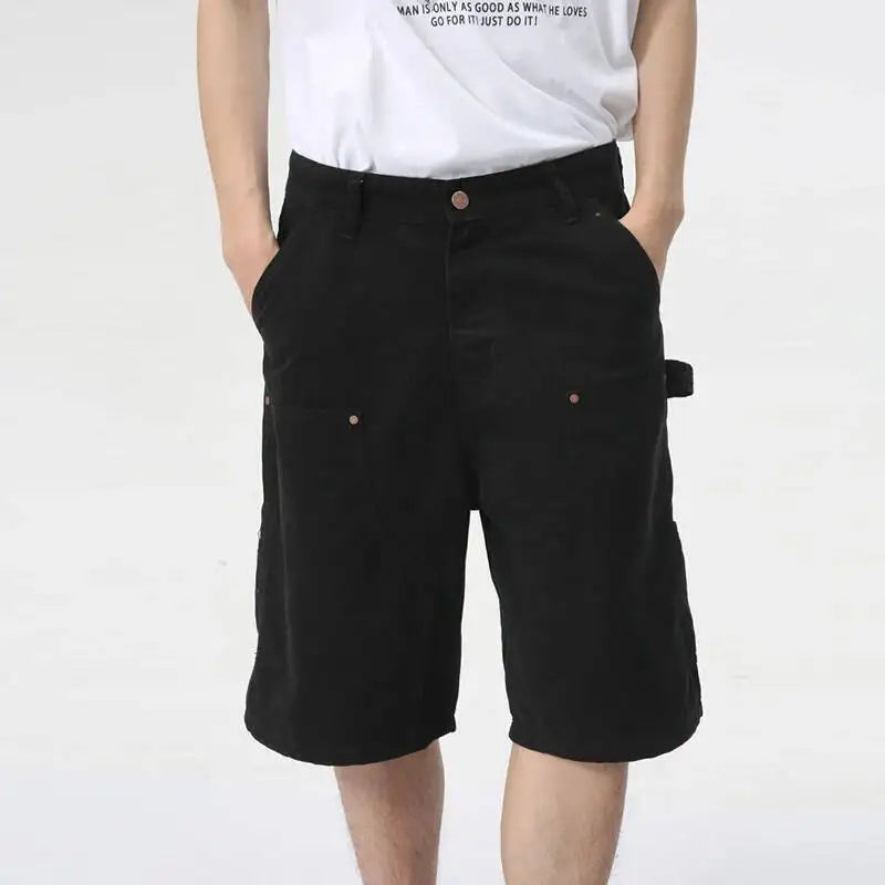 Men's Relaxed Fit Carpenter Pocket Denim Shorts
