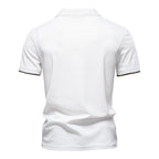Men's Collared Polo Shirt with Chest Panel and Button Placket
