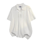 Vertical Pattern Buttonless Polo Top Men