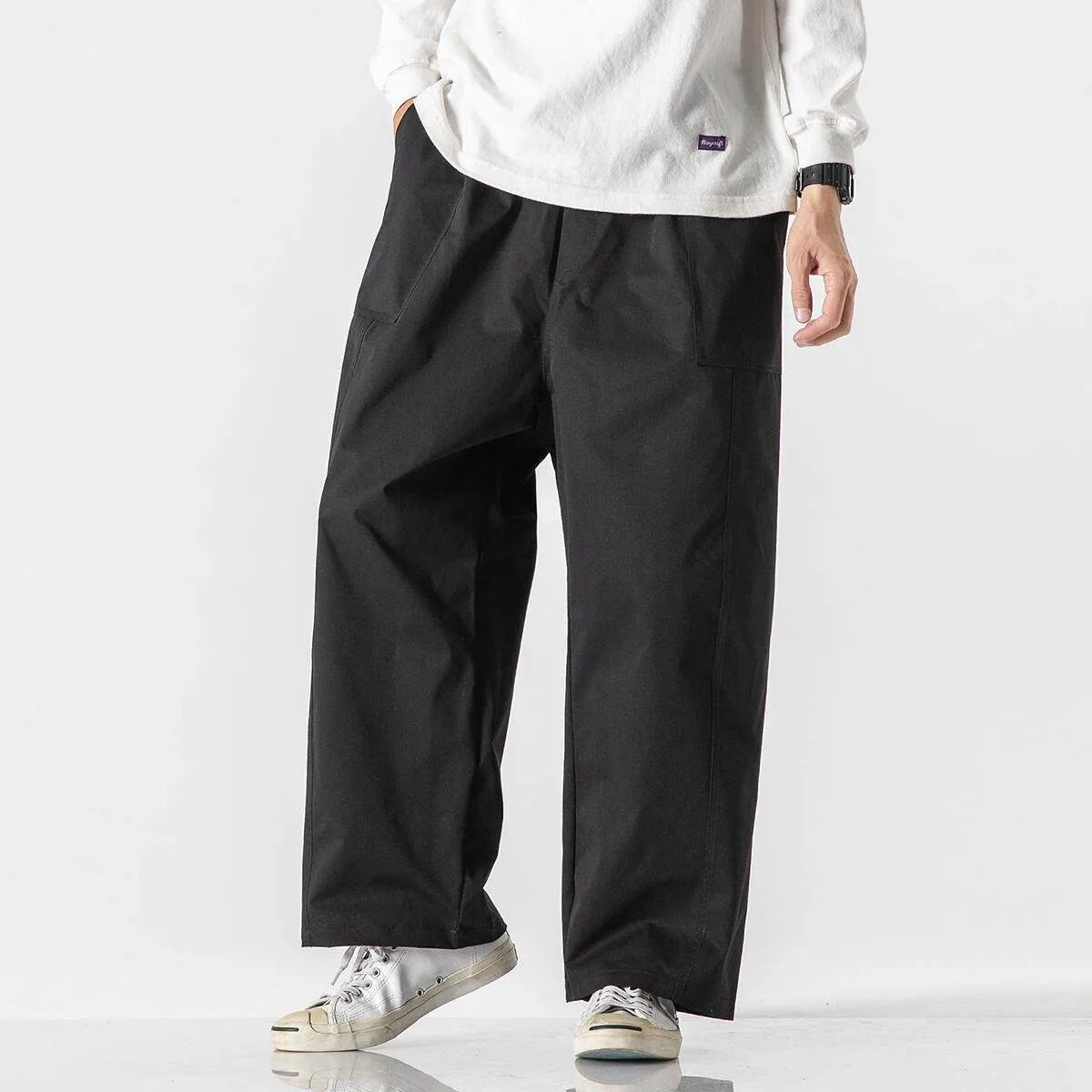 Men's Pull On Wide Leg Trousers