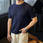 Crew Neck Textured Tee Shirt For Men