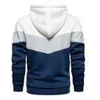 Men's Colour Block Hoodie – Long Sleeve Pullover Sweatshirt with Drawstring Hood