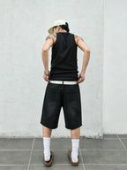 Men's Baggy Denim Jorts with Straight Leg Fit