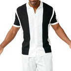 Men’s Vertical Panel Knit Shirt Top