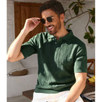 Men's Knit Collared Shirt Short Sleeve