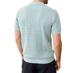 Textured Polo Top With Open Neck