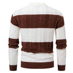 Men's Colour Block Turtleneck Knit Jumper