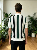 Men's Collared Striped Knit Shirt