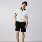 Men's Ribbed Trim Short Sleeve Polo