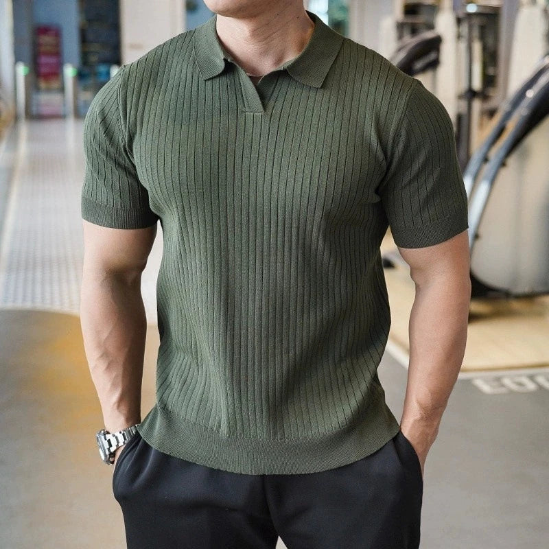 Men's Textured Look Polo Shirt