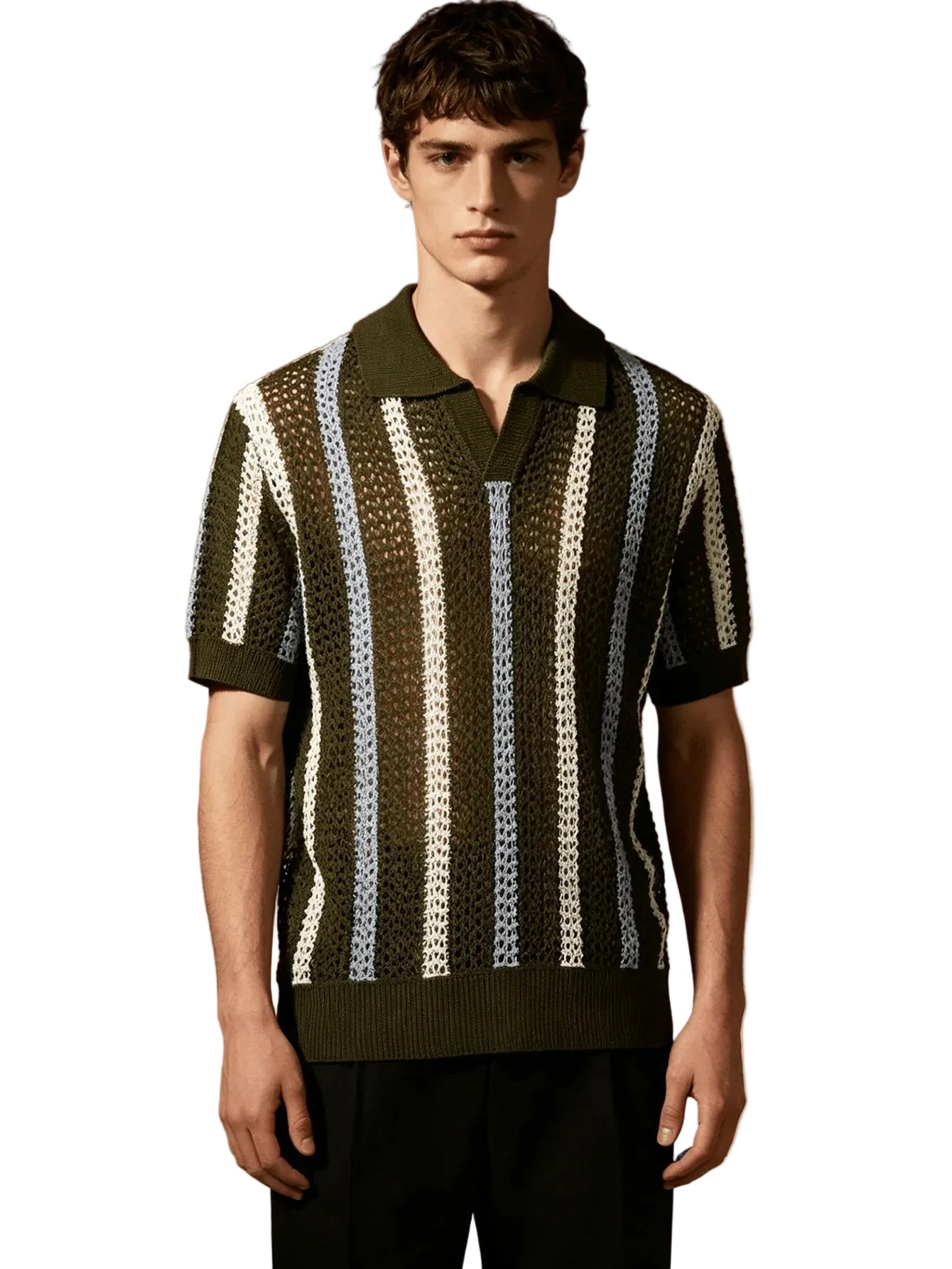 Men's Retro Stripe Polo Shirt
