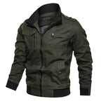 Men's Zip Up Jacket with Stand Collar and Long Sleeves – Multiple Pockets