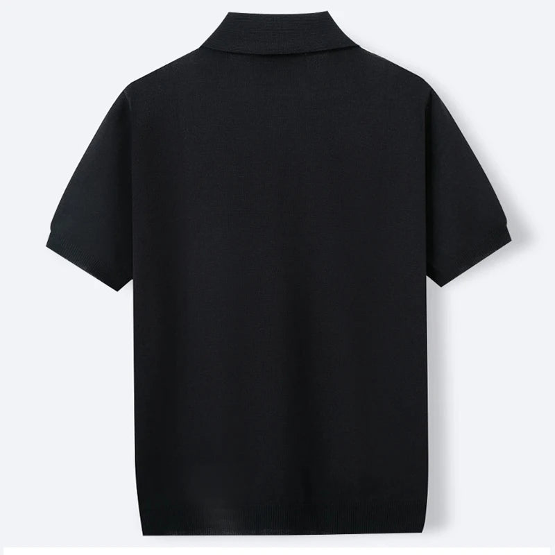 Men's Two Panel Stripe Knit Polo