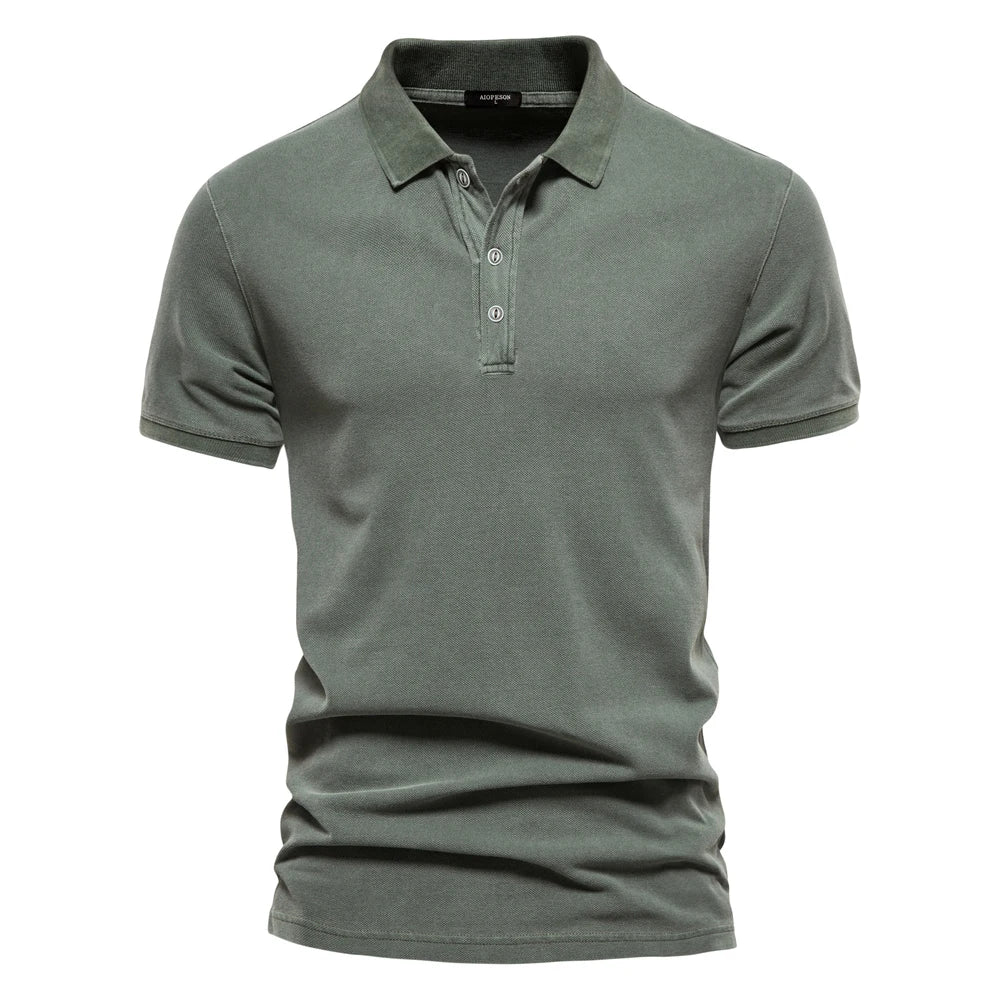 Men's Everyday Short Sleeve Polo Shirt with Straight Hem Design