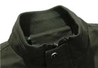 Men's Utility Field Jacket with High Collar, Long Sleeves and Multiple Front Pockets
