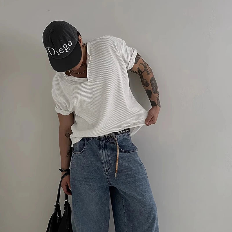 Men's Relaxed Henley T Shirt
