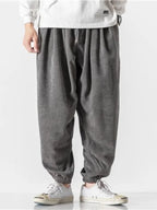 Men's Harem corduroy Jogger Pants With Elastic Waist