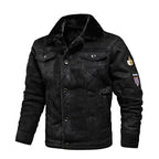 Men's Lined Jacket with Shearling Collar – Long Sleeve Button Front Winter Outerwear