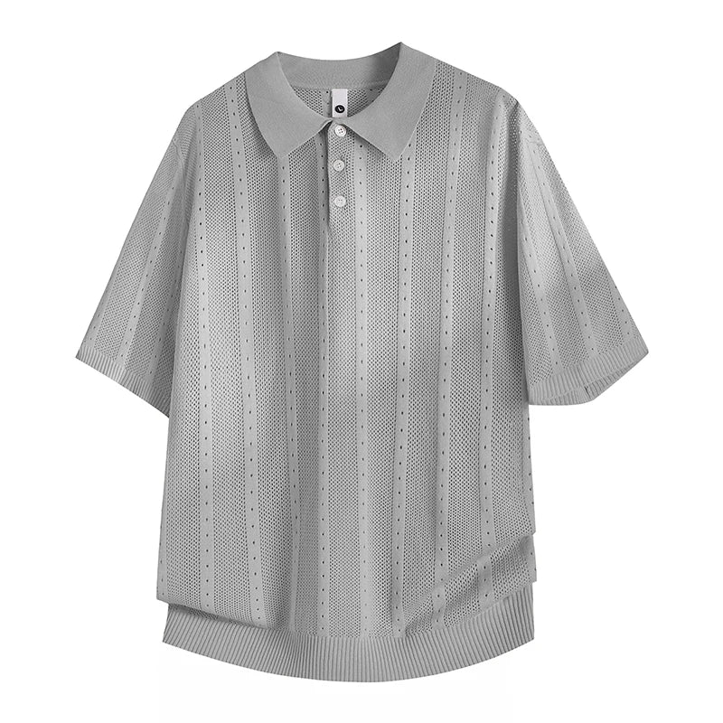 Men's Eyelet Polo Shirt Short Sleeve