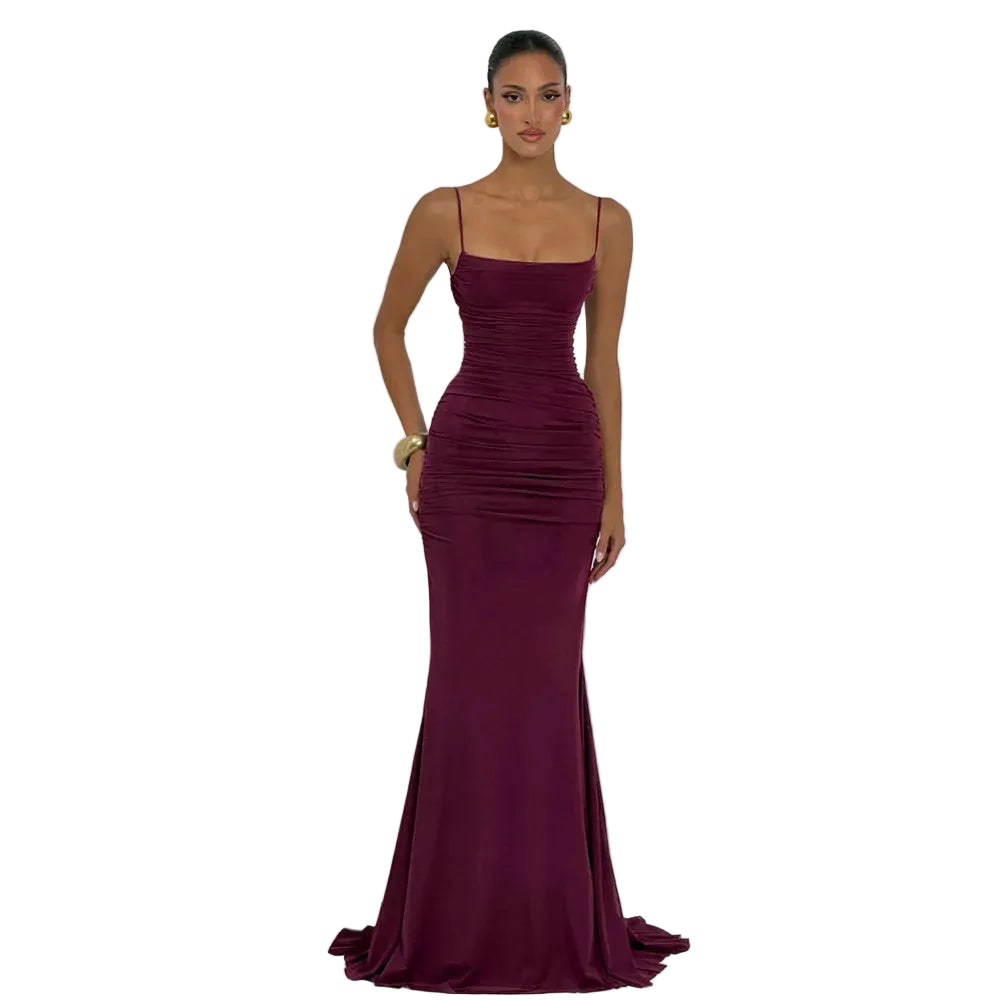 Women's Lace Up Back Bodycon Maxi Dress